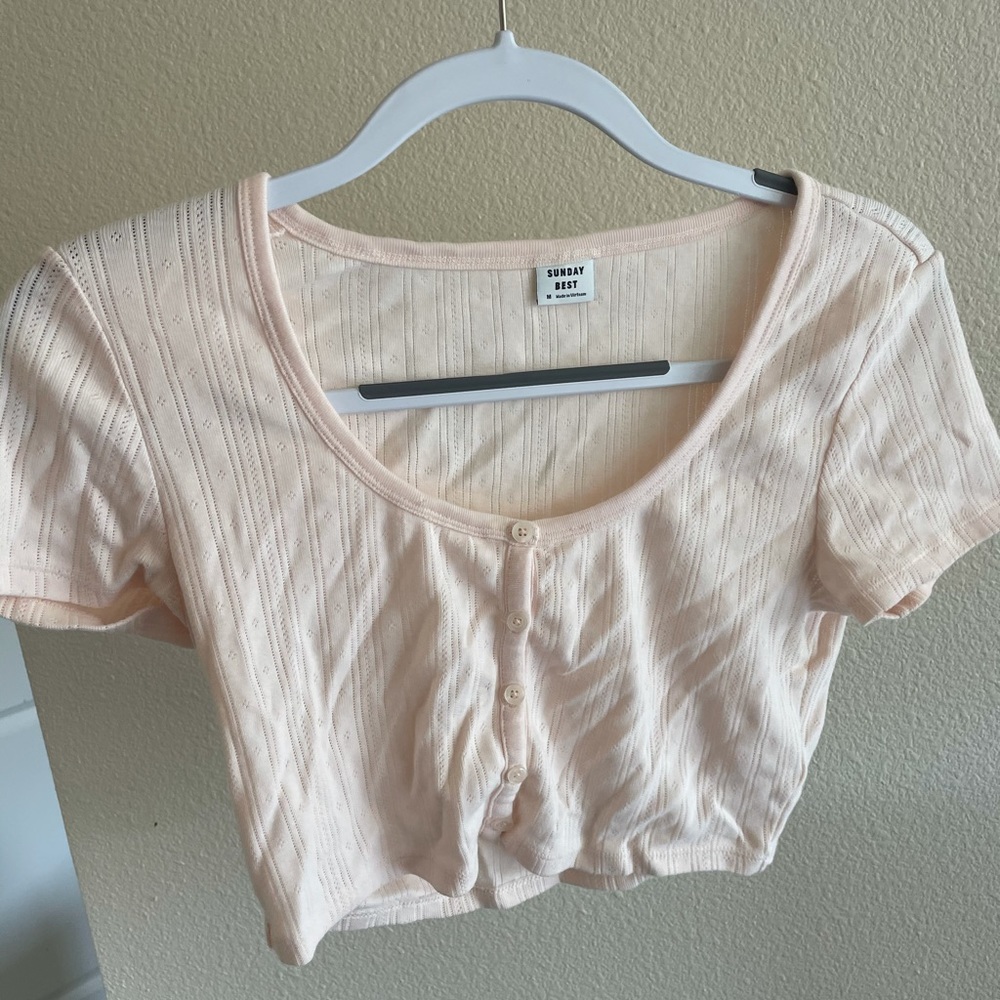 Light Blush Crop Top